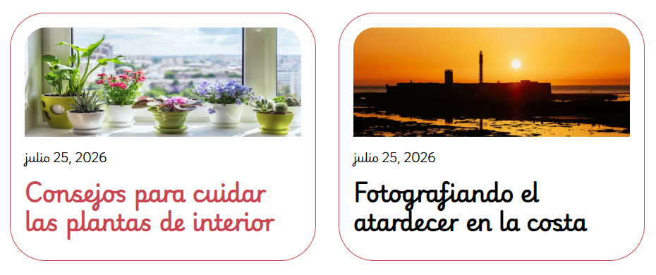 Efecto hover aplicado a las tarjetas de entradas del blog