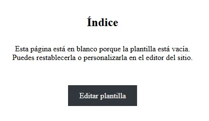 Proyecto Full Site Editing recién creado sin contenido