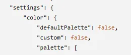 Desactivando la paleta de colores predeterminada en theme.json