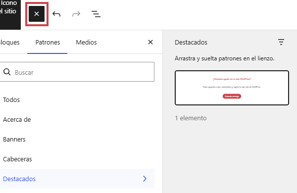 Patrón Llamada a la acción en el Editor de WordPress