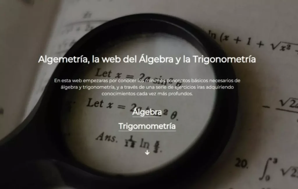 Página de inicio de Algemetría, proyecto de diseño y desarrollo web.