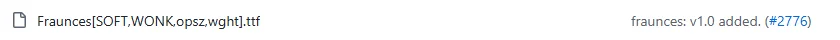 Archivo de fuente Fraunces descargado de Google Fonts .